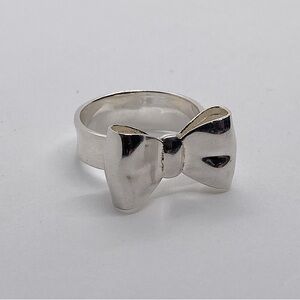 Dyadema Sterling Silver Fancy Ribbon Bow 3D Wide Band Ring Size 8